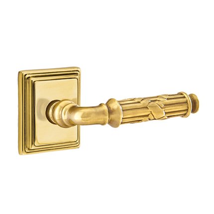 Emtek 8161RBL American Heritage Classic Brass Ribbon & Reed Lever, Wilshire Rosette