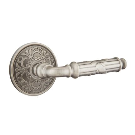 Emtek 8106RBL American Heritage Classic Brass Ribbon & Reed Lever, Lancaster Rosette