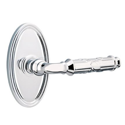 Emtek 8120RBL American Heritage Classic Brass Ribbon & Reed Lever, Oval Rosette