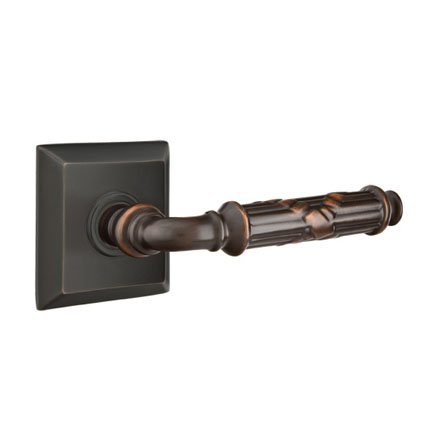 Emtek 8131RBL American Heritage Classic Brass Ribbon & Reed Lever, Quincy Rosette