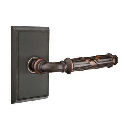 Emtek 8121RBL American Heritage Classic Brass Ribbon & Reed Lever, Rectangular Rosette