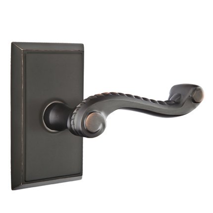Emtek 8121RL American Heritage Classic Brass Rope Lever, Rectangular Rosette