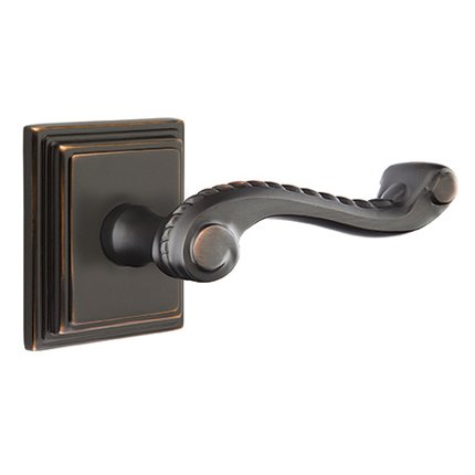 Emtek 8161RL American Heritage Classic Brass Rope Lever, Wilshire Rosette