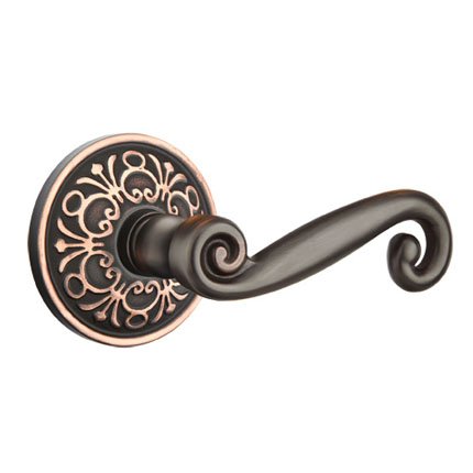 Emtek 8106R American Heritage Classic Brass Rustic Lever, Lancaster Rosette