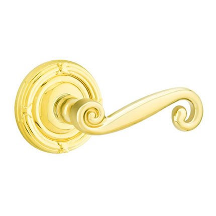 Emtek 8107R American Heritage Classic Brass Rustic Lever, Ribbon & Reed Rosette