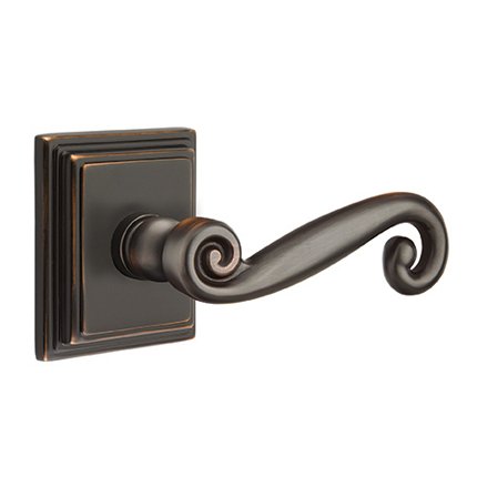 Emtek 8161R American Heritage Classic Brass Rustic Lever, Wilshire Rosette
