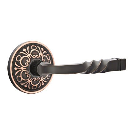 Emtek 8106SF American Heritage Classic Brass Santa Fe Lever, Lancaster Rosette