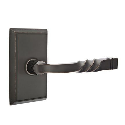 Emtek 8121SF American Heritage Classic Brass Santa Fe Lever, Rectangular Rosette