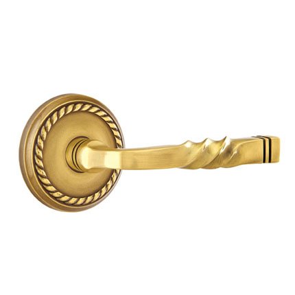 Emtek 8101SF American Heritage Classic Brass Santa Fe Lever, Rope Rosette