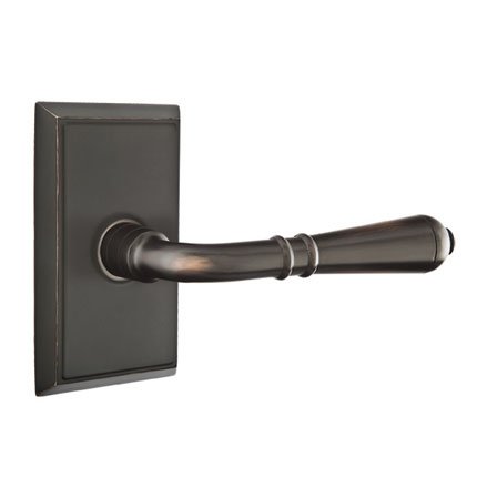 Emtek 8121T American Heritage Classic Brass Turino Lever, Rectangular Rosette