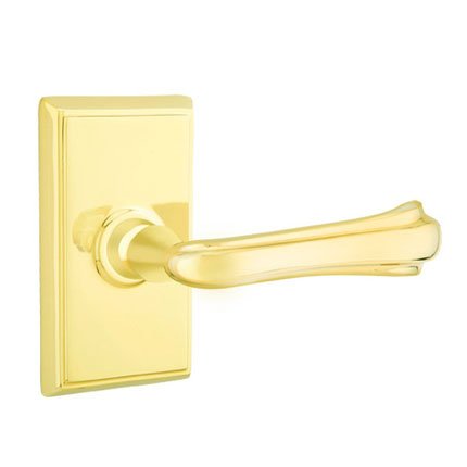 Emtek 8121WM American Heritage Classic Brass Wembley Lever, Rectangular Rosette
