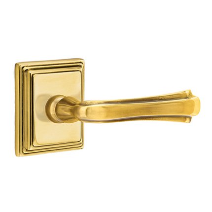 Emtek 8161WM American Heritage Classic Brass Wembley Lever, Wilshire Rosette