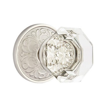 Emtek 8106OT American Heritage Crystal Old Town Clear Knob, Lancaster Rosette