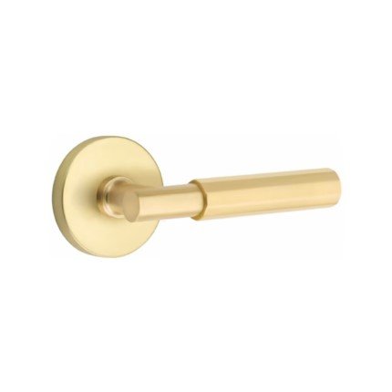 Emtek Select, T-Bar, Faceted Lever, Disk Rosette, Passage, Satin Brass (US4) Finish
