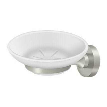 Deltana BBN Series, Zinc/Aluminum, Frosted Glass Soap Dish Satin Nickel (US15) Finished