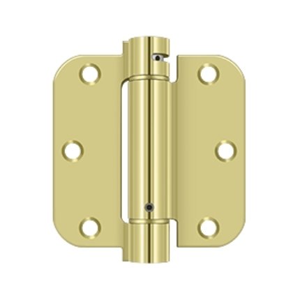 Deltana DTDSH35R5, Single Acting Spring, Polished Brass (US3), Full Mortise