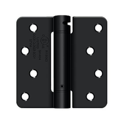 Deltana DTDSH4R4, Single Acting Spring, Paint Black (US1B), Full Mortise