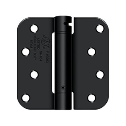Deltana DTDSH4R5, Single Acting Spring, Paint Black (US1B), Full Mortise