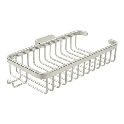 Deltana Wire Basket, Rectangular Shallow With Hook Polished Nickel (US14) Finished