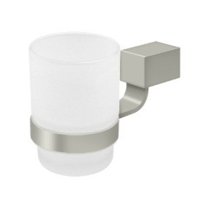 Deltana Zinc-Aluminum Frosted Glass Tumbler Set Satin Nickel (US15) Finished