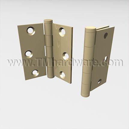 Deltana, Plain Bearing, Brass, Standard Weight, 5 Knuckle, Full Mortise Hinge, 3.5" x 3.5"