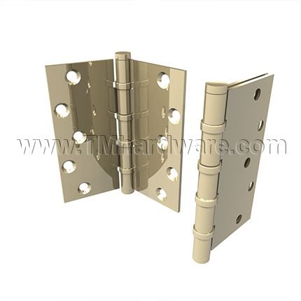 Deltana, 4 Ball Bearings, Brass, Extra Heavy Weight, 5 Knuckle, Full Mortise Hinge, 6" x 6"