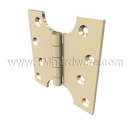 Deltana Parliament Hinge, Plain Bearing, Solid Brass, Standard Weight, 5 Knuckle, 4" x 4"