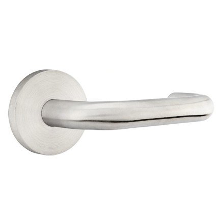 Emtek, Tubular Stainless Steel Series, Passage, Cologne Lever, Disk Rosette, Brushed Stainless Steel Finish
