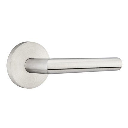 Emtek, Cast Stainless Steel Series, Passage, Athena Lever, Disk Rosette, Brushed Stainless Steel Finish