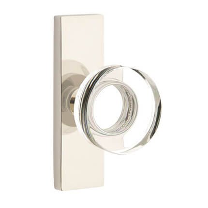 Emtek 5507MDC Contemporary Mushroom Glass Door Knob, Stretto Rosette