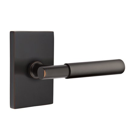 Emtek 5112MYL Contemporary Modern Brass Myles Lever, Modern Rectangular Rosette