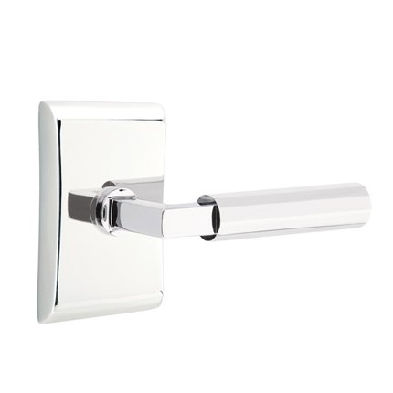 Emtek 5111LSFA Contemporary Modern Brass L-Square Faceted Lever, Neos Rosette
