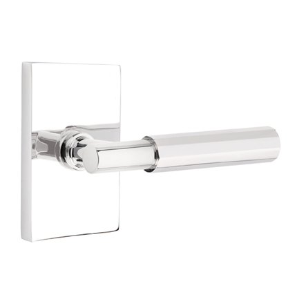Emtek 5112TAFA Contemporary Modern Brass T-Bar Faceted Lever, Modern Rectangular Rosette