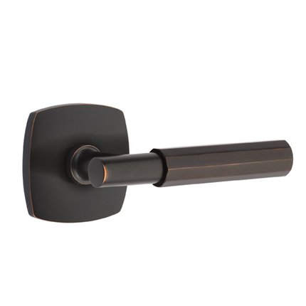 Emtek 5316TAFA Contemporary Modern Brass T-Bar Faceted Lever, Urban Modern Rosette