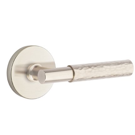 Emtek 5109TAHA Contemporary Modern Brass T-Bar Hammered Lever, Disk Rosette