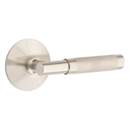 Emtek 5107TAKN Contemporary Modern Brass T-Bar Knurled Lever, Modern Rosette