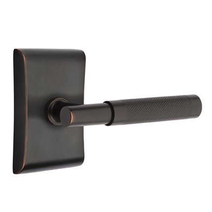 Emtek 5111TAKN Contemporary Modern Brass T-Bar Knurled Lever, Neos Rosette
