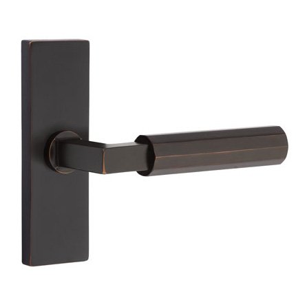 Emtek 5507LSFA Contemporary Modern Brass L-Square Faceted Lever, Stretto Rosette