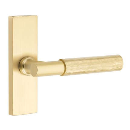 Emtek 5507TAHA Contemporary Modern Brass T-Bar Hammered Lever, Stretto Rosette