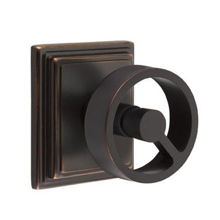 Emtek 8161SPK Contemporary Modern Brass Spoke Knob, Wilshire Rosette