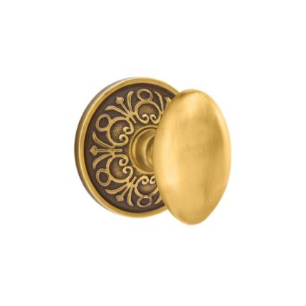 Emtek 8106E American Heritage Classic Brass Egg Knob, Lancaster Rosette