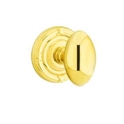 Emtek 8107E American Heritage Classic Brass Egg Knob, Ribbon & Reed Rosette