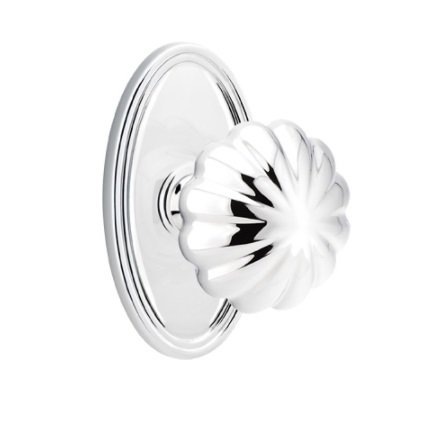 Emtek 8120MN American Heritage Classic Brass Melon Knob, Oval Rosette