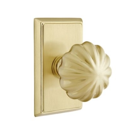 Emtek 8121MN American Heritage Classic Brass Melon Knob, Rectangular Rosette