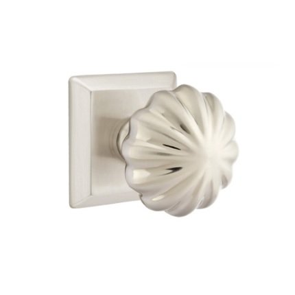 Emtek 8131MN American Heritage Classic Brass Melon Knob, Quincy Rosette