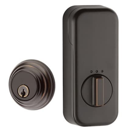 Emtek 8455 Low Profile Brass Deadbolt, EMPowered Smart Lock, Single Cylinder, Oil Rubbed Bronze (US10B)