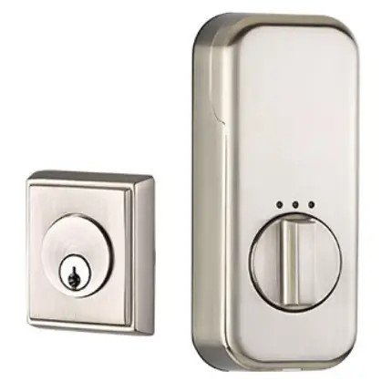 Emtek EM8468 Rectangular Brass Deadbolt, EMPowered Smart Lock, Single Cylinder, Oil Rubbed Bronze (US10B) Finish