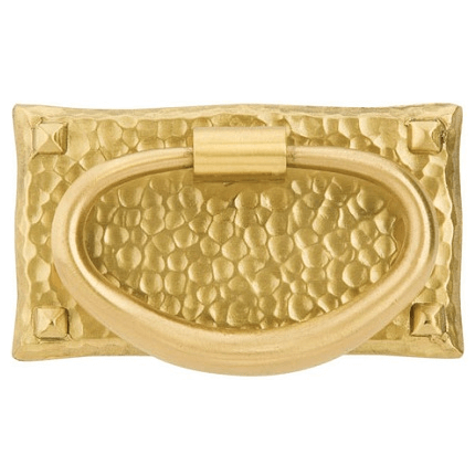 Emtek 86041 Hammered Oval Pull- Polished Brass