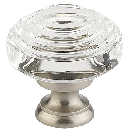 Emtek 86563 Deco Crystal Knob- Satin Nickel
