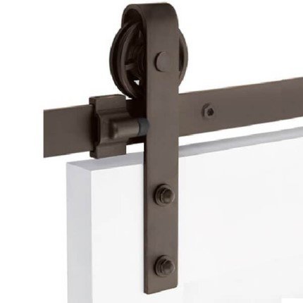 Emtek Classic Face Mount Barn Door Hanger in US10B Finish